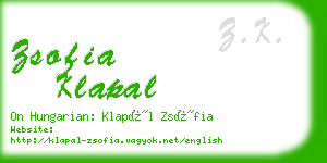 zsofia klapal business card